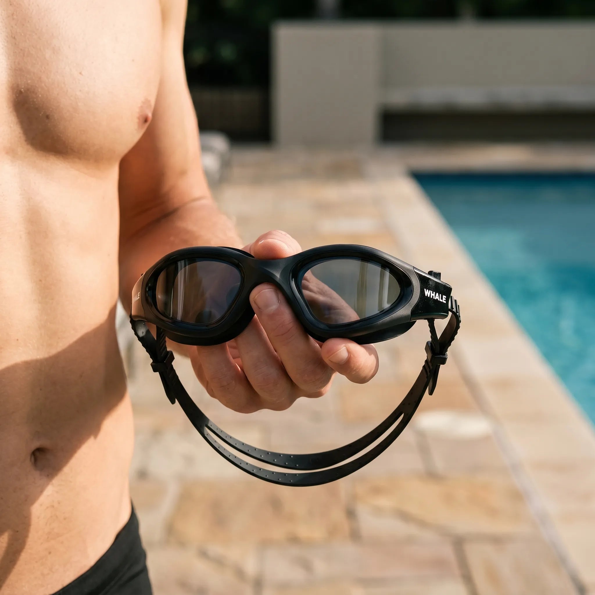 Swimming Goggles - For Adults - Polarized Lenses - Anti-Fog Coating - Wide Vision - Adjustable Split Strap