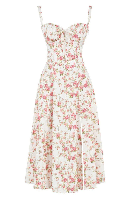 Floral Maxi Dress with Waist Definition