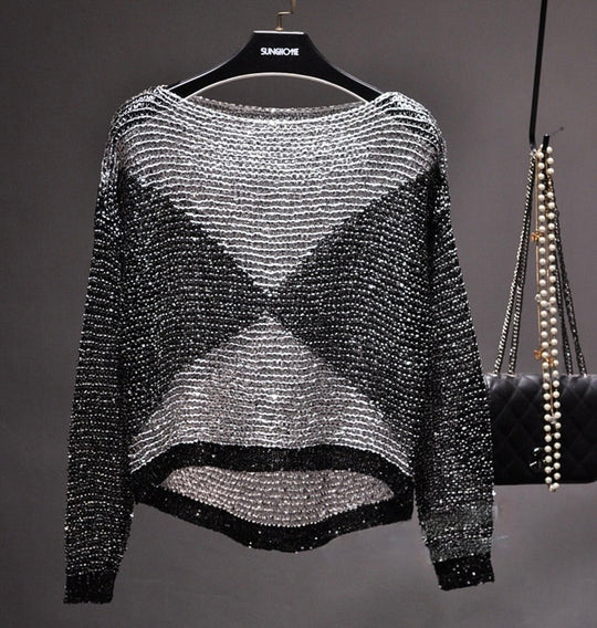 Long-sleeved women's sequin top – Soraya Autumn Magic