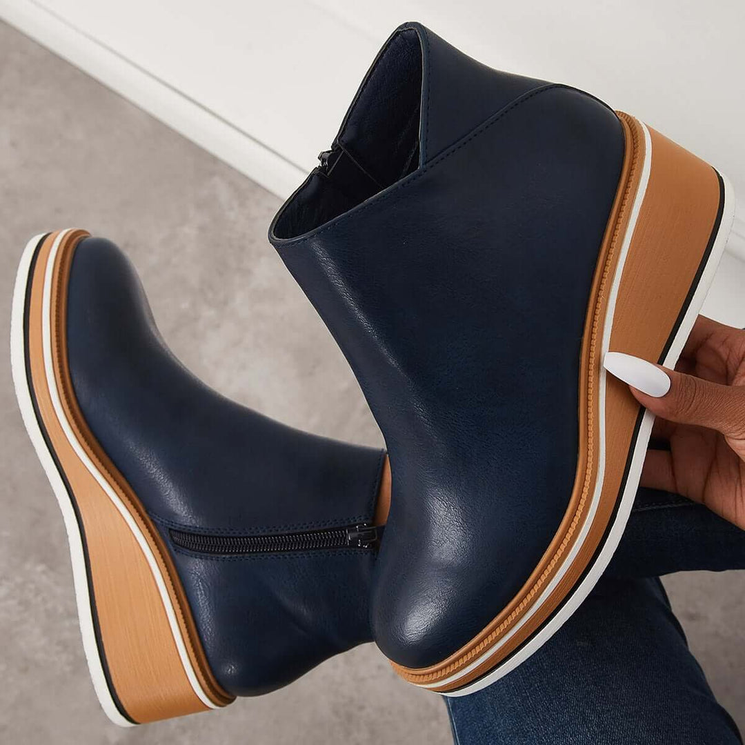 Stylish autumn wedge ankle boots – Mila