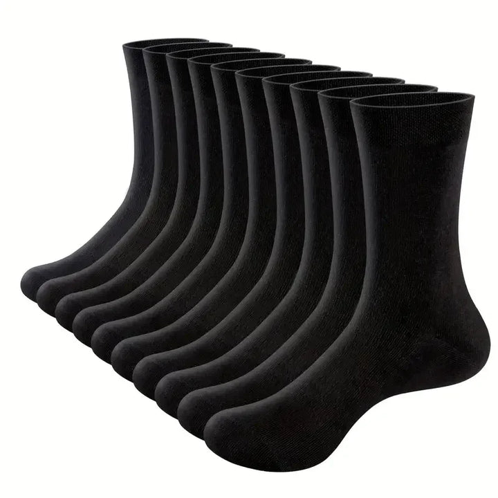 10 PAIRS OF BREATHABLE BAMBOO MEN'S SPORTS SOCKS - ANTI-SLIP-10 pairs D812-10BK-Nora Luxe