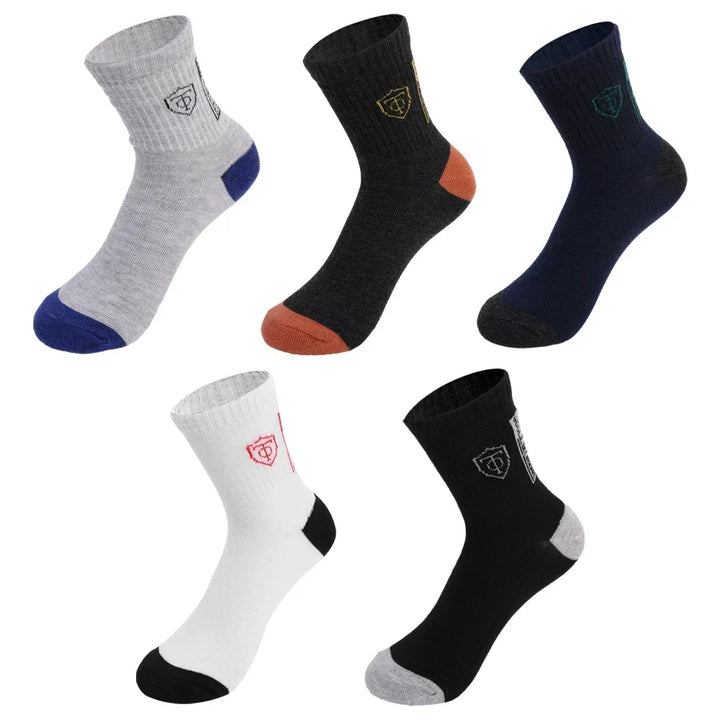 10 PAIRS OF BREATHABLE BAMBOO MEN'S SPORTS SOCKS - ANTI-SLIP-5 pairs DP088-Nora Luxe
