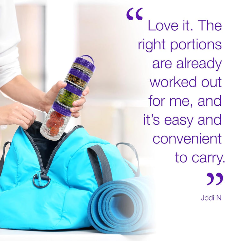 100-Calorie Snack Portion Control Containers - Stackable Set-Purple-Nora Luxe