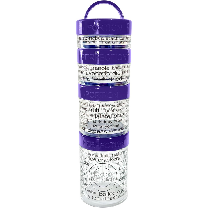 100-Calorie Snack Portion Control Containers - Stackable Set-Purple-Nora Luxe