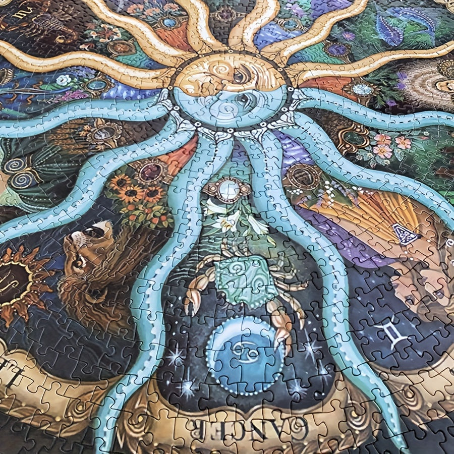 1000-Piece Round Zodiac Puzzle - ZodiacDreams-Nora Luxe