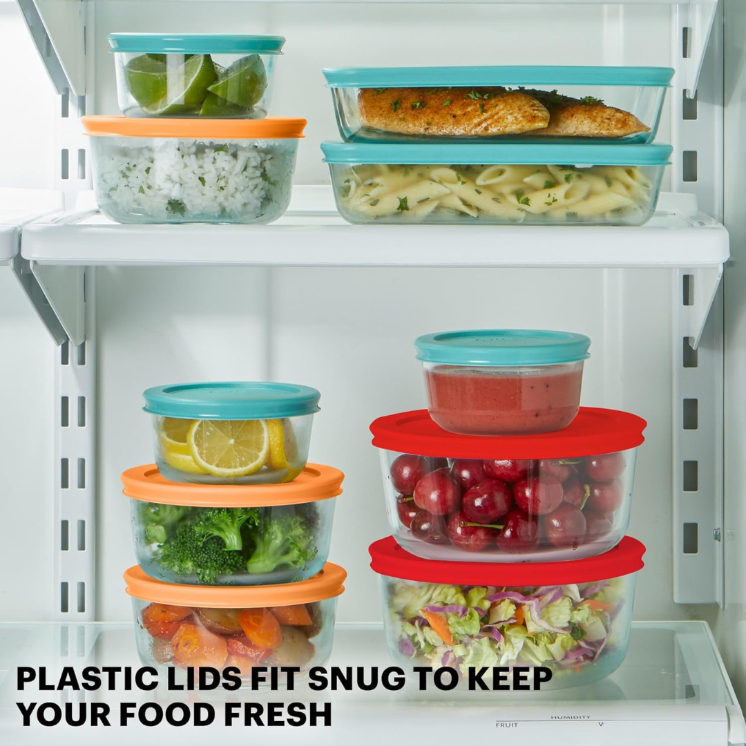 12-Pack Mixed Glass Food Storage Containers with Lids-Nora Luxe