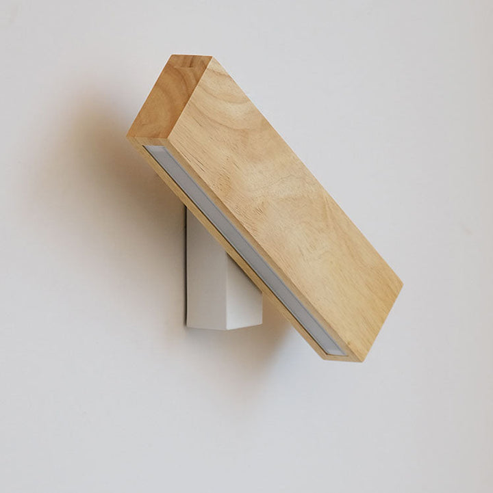 Beige and white Japanese-style LED wall light on its white mount, another view shown unlit and tilted.