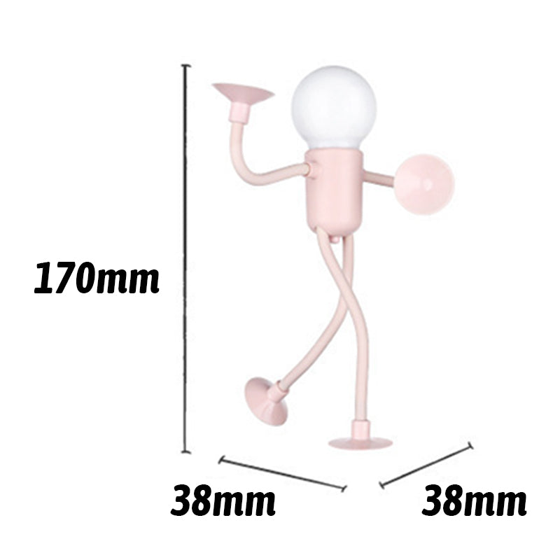 Pink figure lamp on a white background with dimension lines marking a height of 170mm and a width and depth of 38mm.