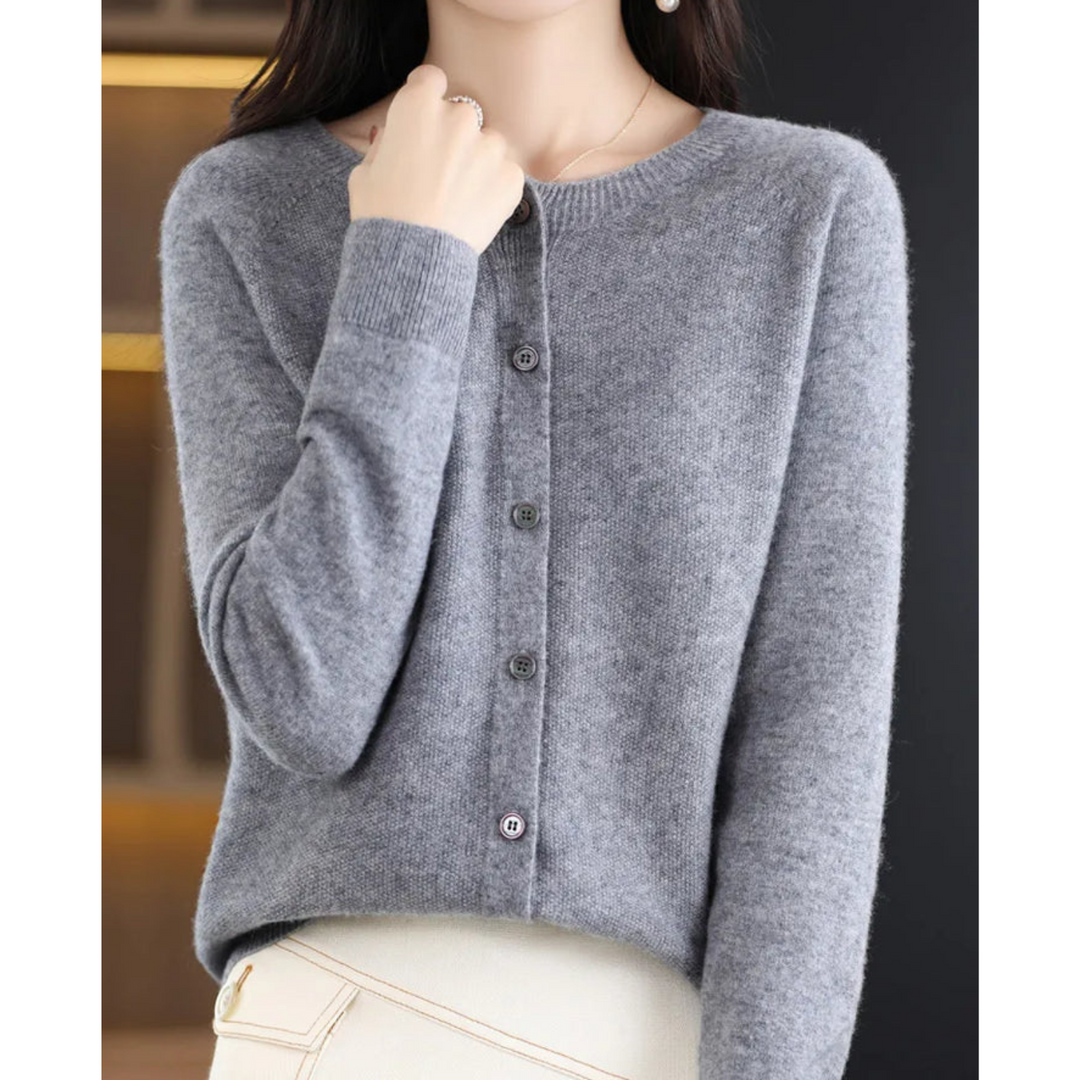 Ladies' Round Neck Cardigan – Amalia Autumn Enchantment