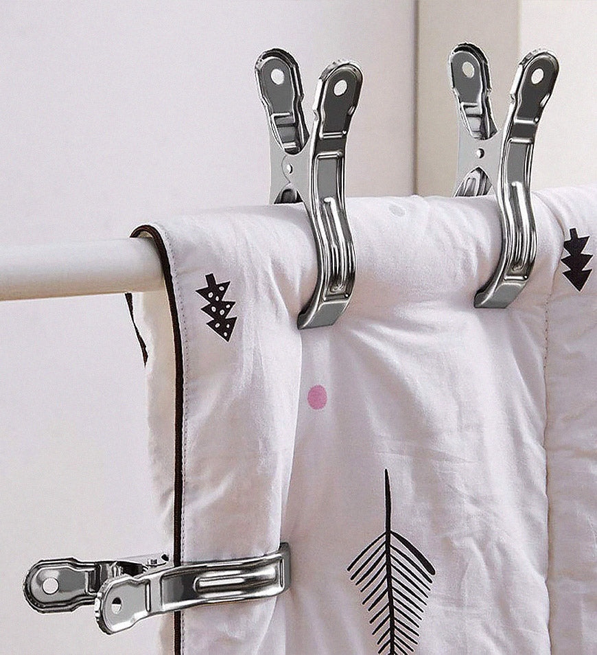 Extra large stainless steel towel clips with non-slip mat – Veltrix