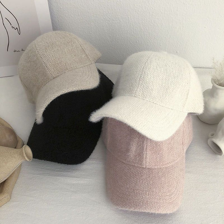 Warm women's baseball cap with faux fur for autumn & winter - Lorena