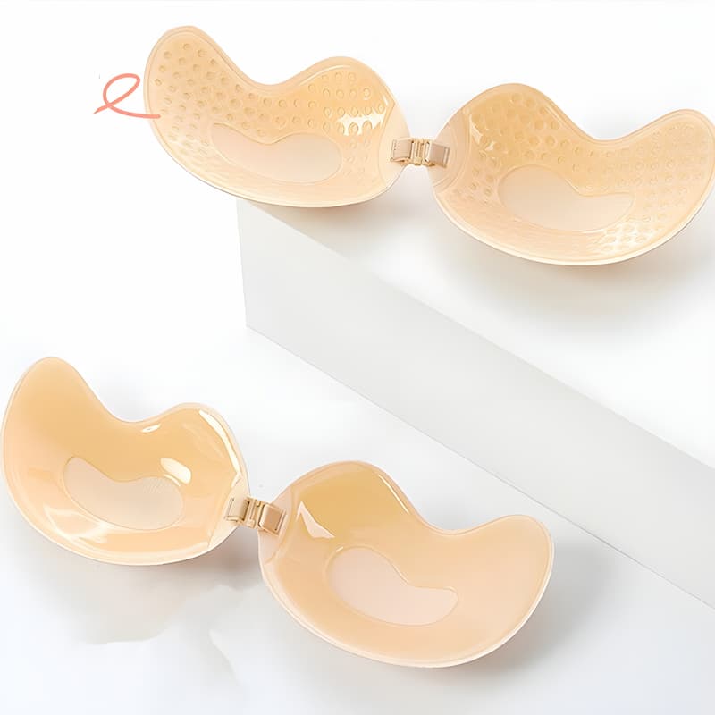 Invisible Adhesive Lift Bra with Front Buckle in beige, detail