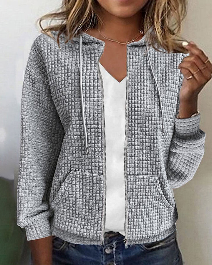 Women's casual jacket with zipper and pockets – Wynona