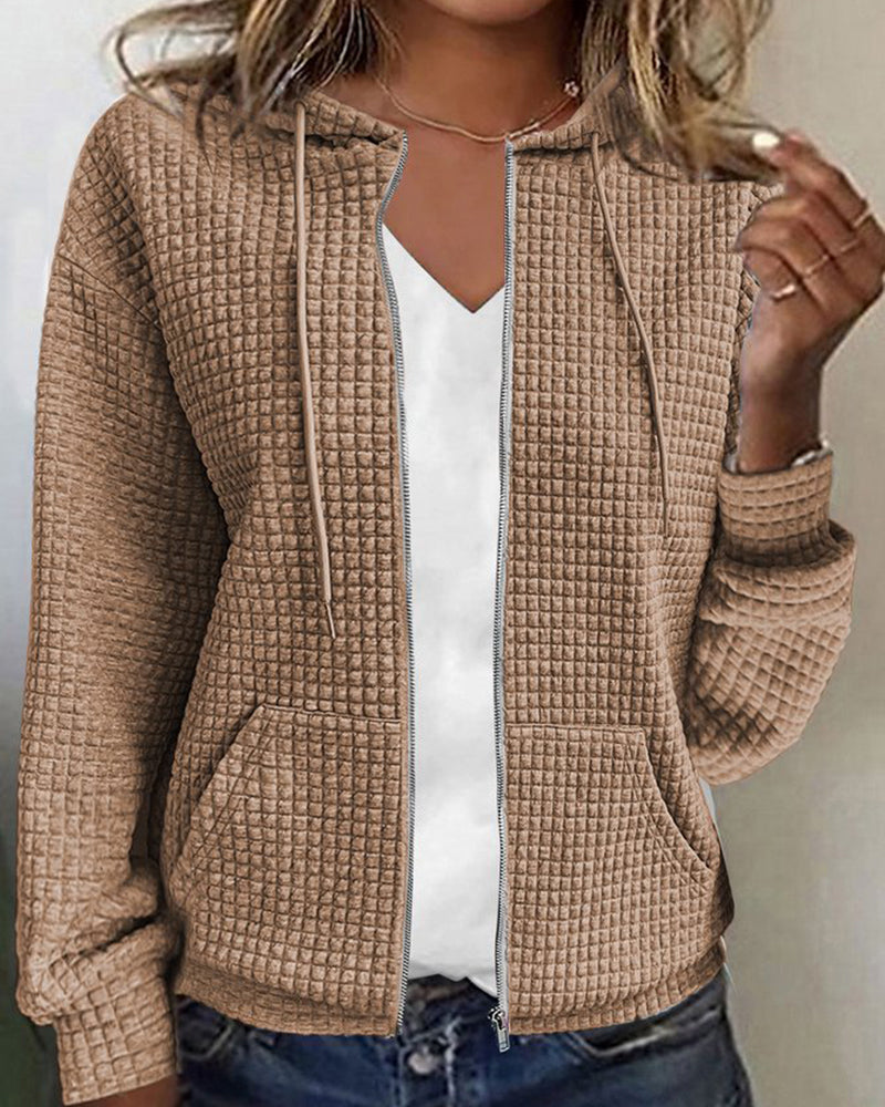 Women's casual jacket with zipper and pockets – Wynona