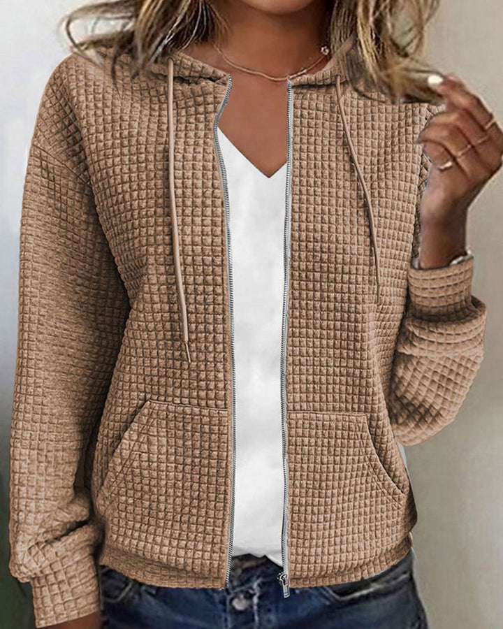 Women's casual jacket with zipper and pockets – Wynona