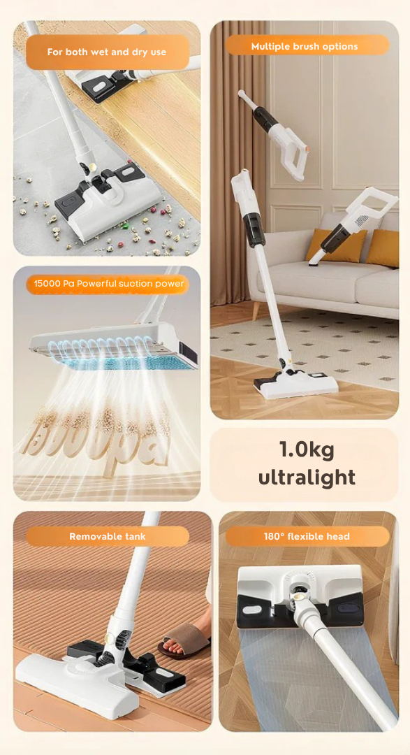 Another view of the cordless vacuum cleaner features collage