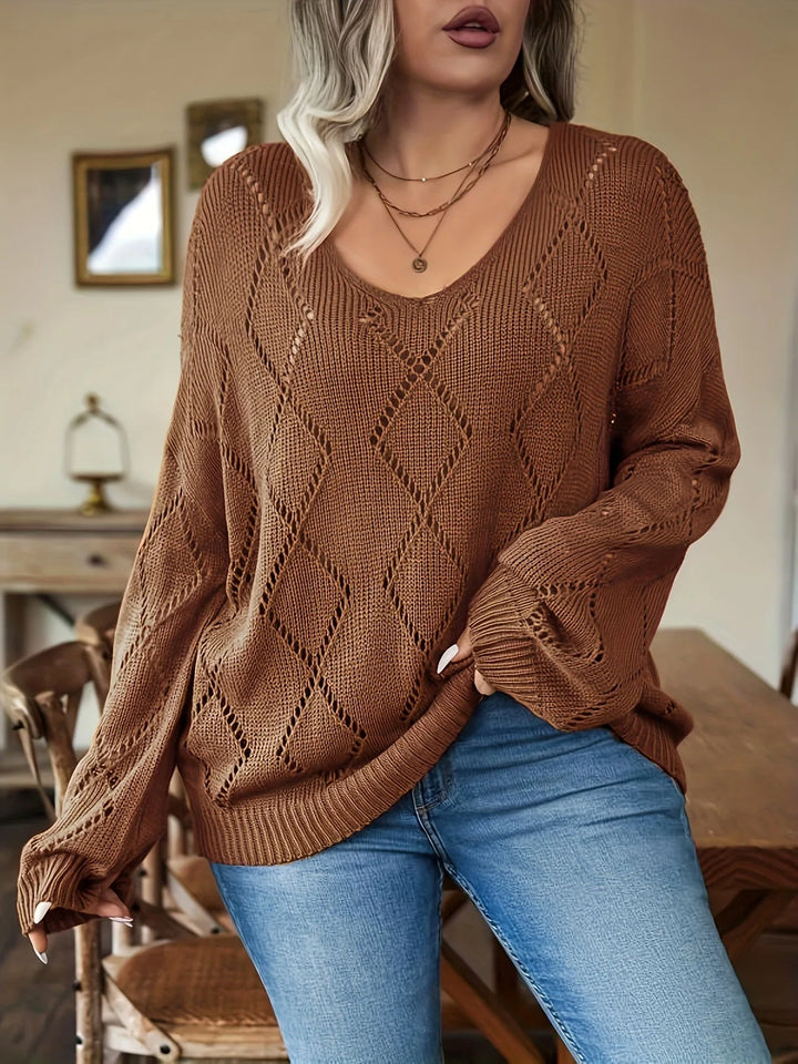 Women's plus-size oversized knit sweater – Marietta