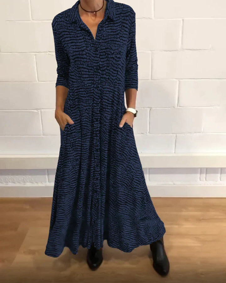 Long Loose Autumn Dress – Maris in Autumn Leaf Colors
