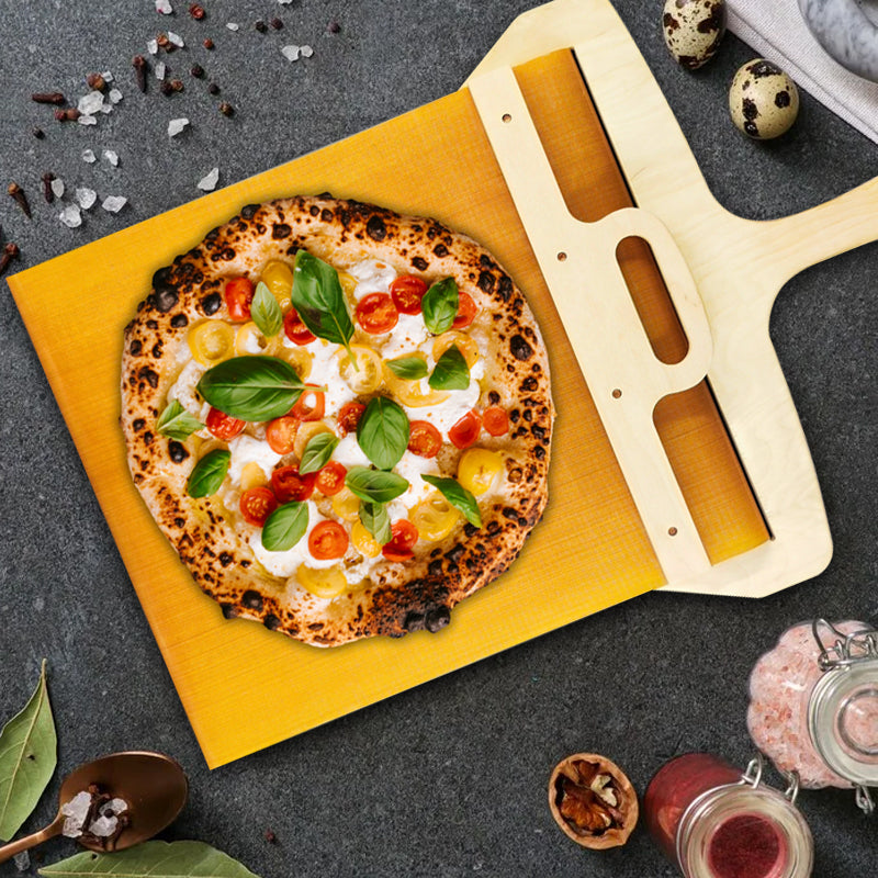 Adjustable pizza peel made of birch wood with sliding mechanism – Fornello