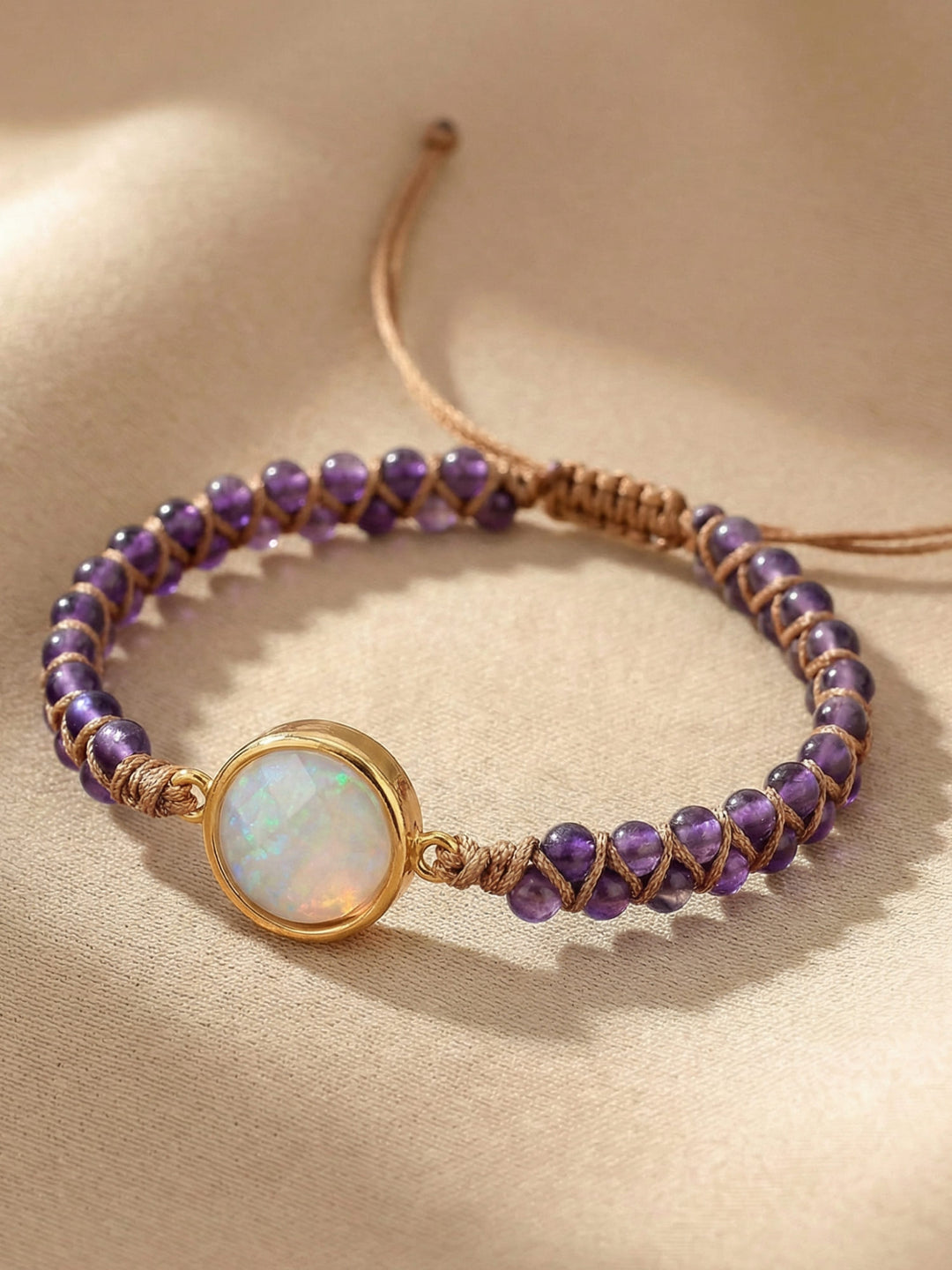 Amethyst-Opal Yoga Bracelet - Aurielle