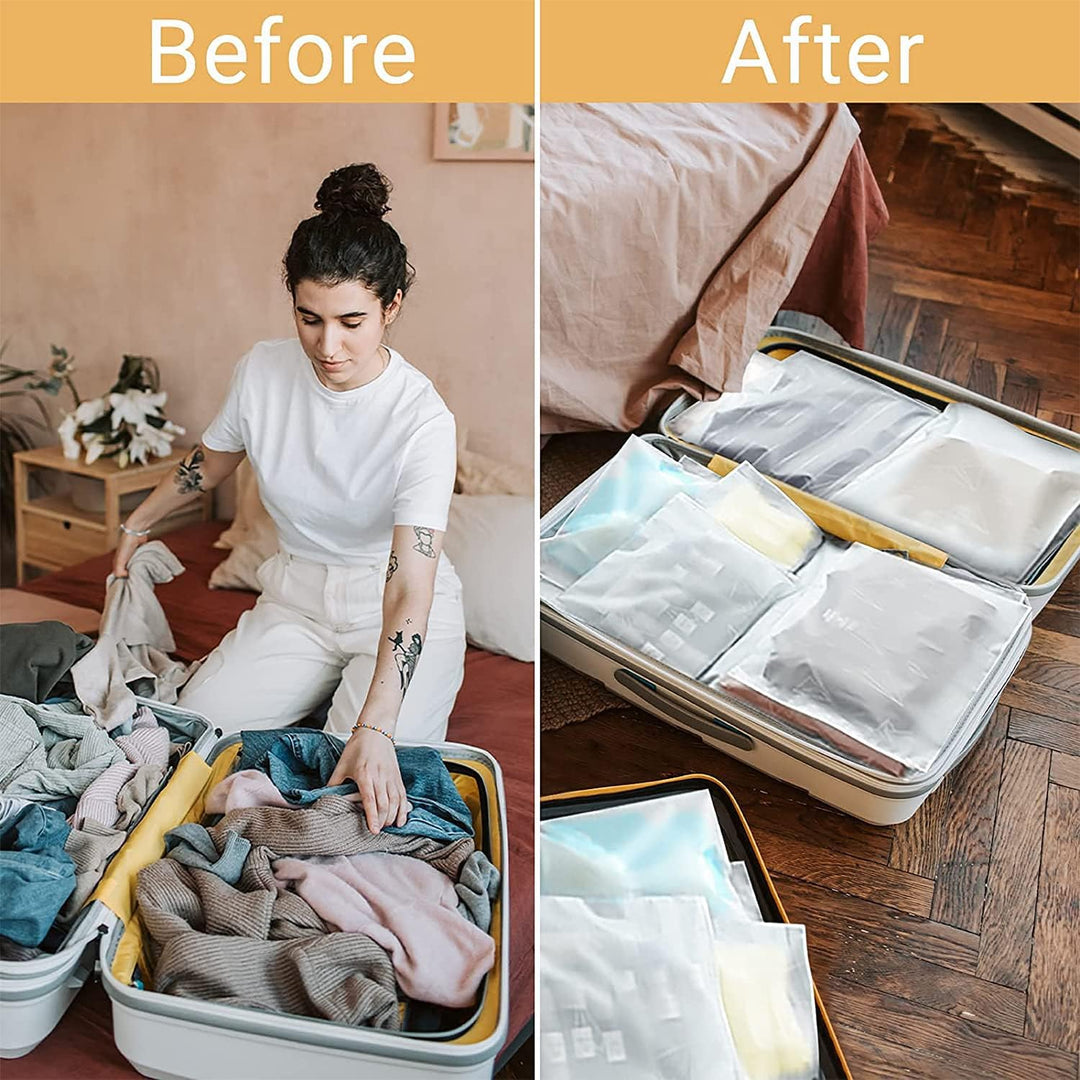 Multi-Purpose Frosted Zip Storage Bags – 20-Pack Plastic Garment Sleeves (Buy 2 Sets, Take 1 FREE)