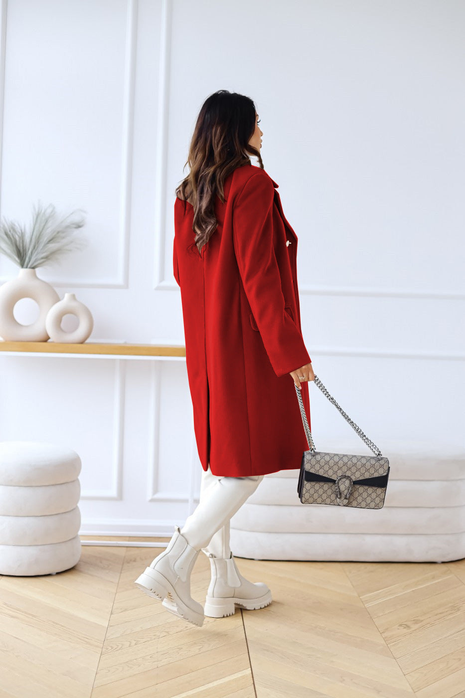 Double-breasted women's wool coat – Celina