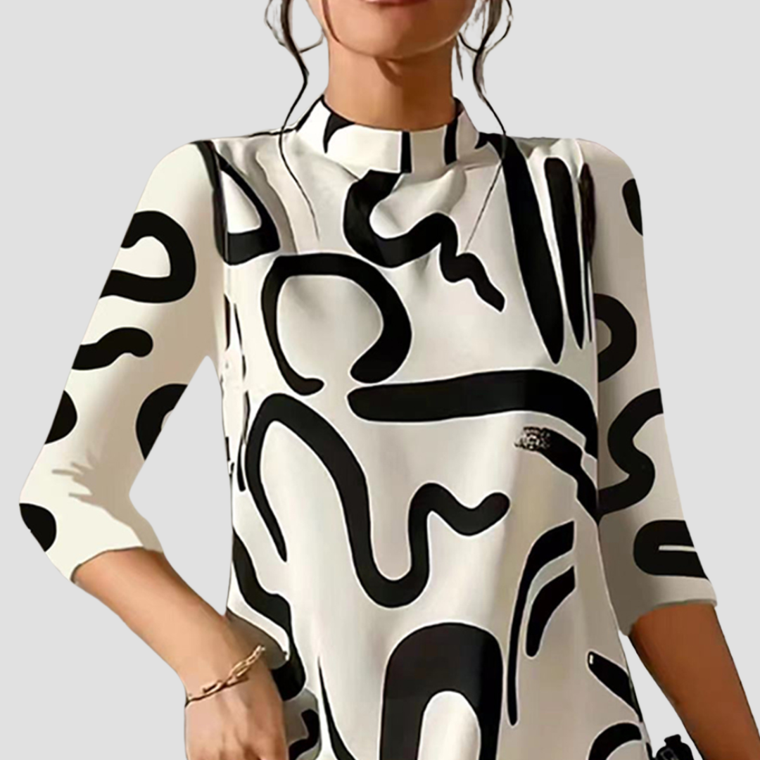 Mini dress with long sleeves & round neck – Elanora