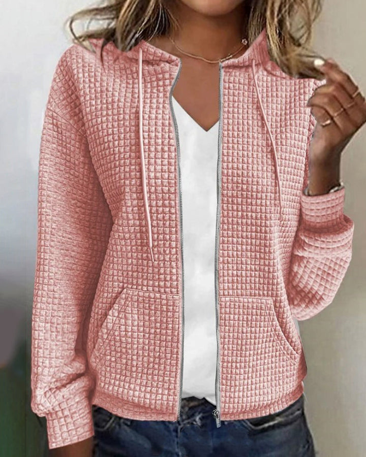 Women's casual jacket with zipper and pockets – Wynona