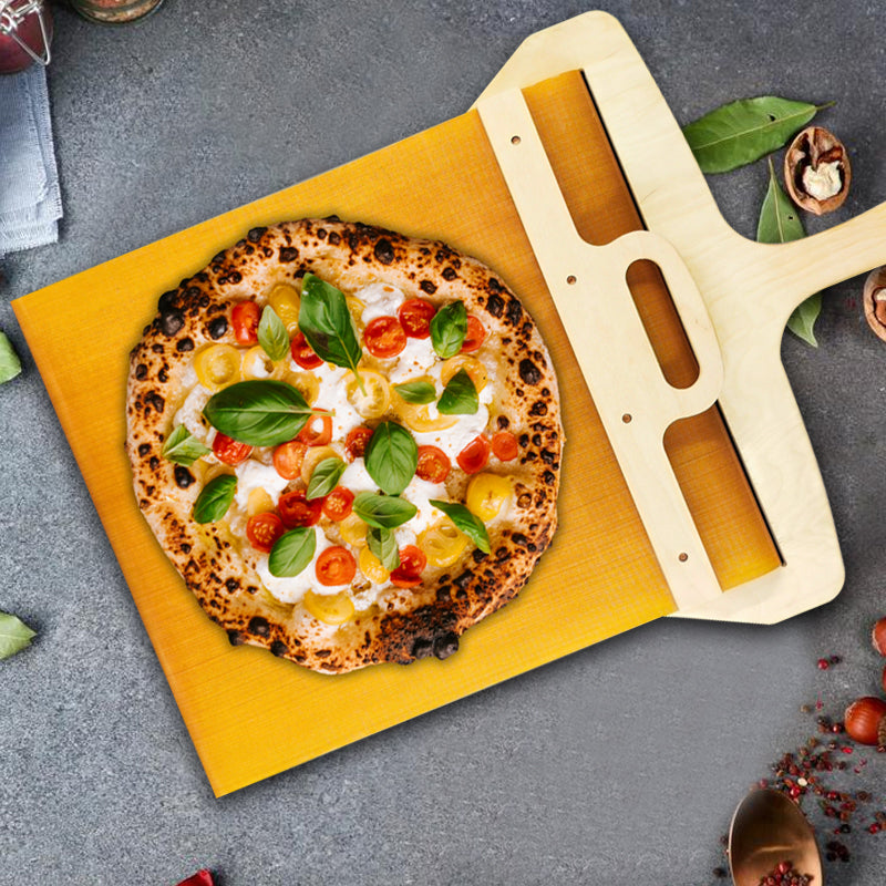 Adjustable pizza peel made of birch wood with sliding mechanism – Fornello