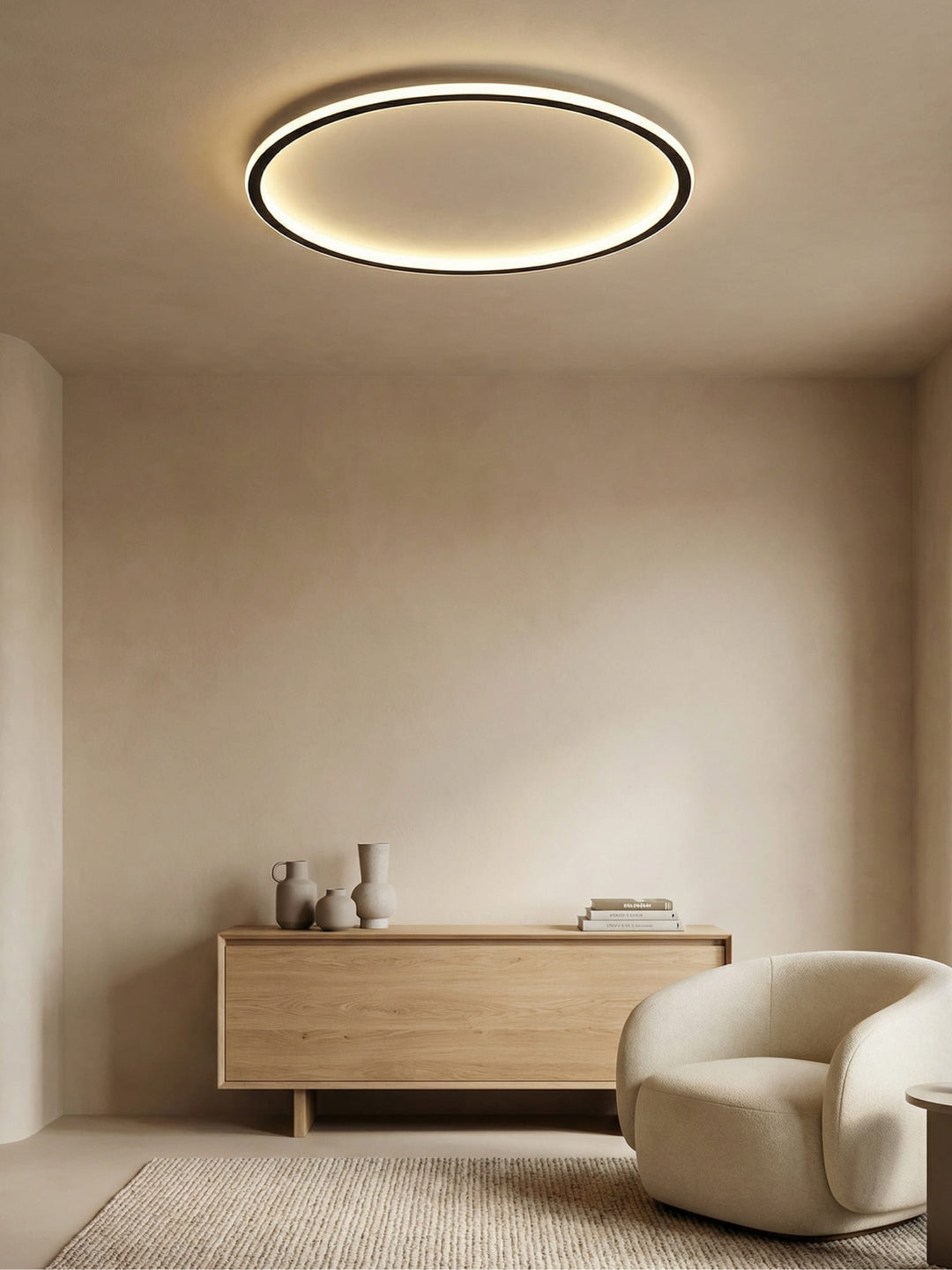Scandinavian Round Ceiling Lamp - AuroraSphere