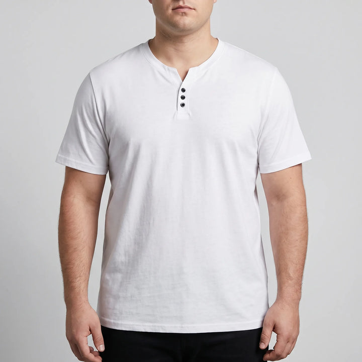 3-Button V-neck Short Sleeve Tee - Lewis