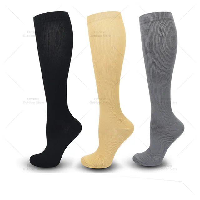 3 Pairs of Knee-High Compression Socks - FitSupport-Black Skin Color Gray-S-M (3.0-5.5)-Nora Luxe