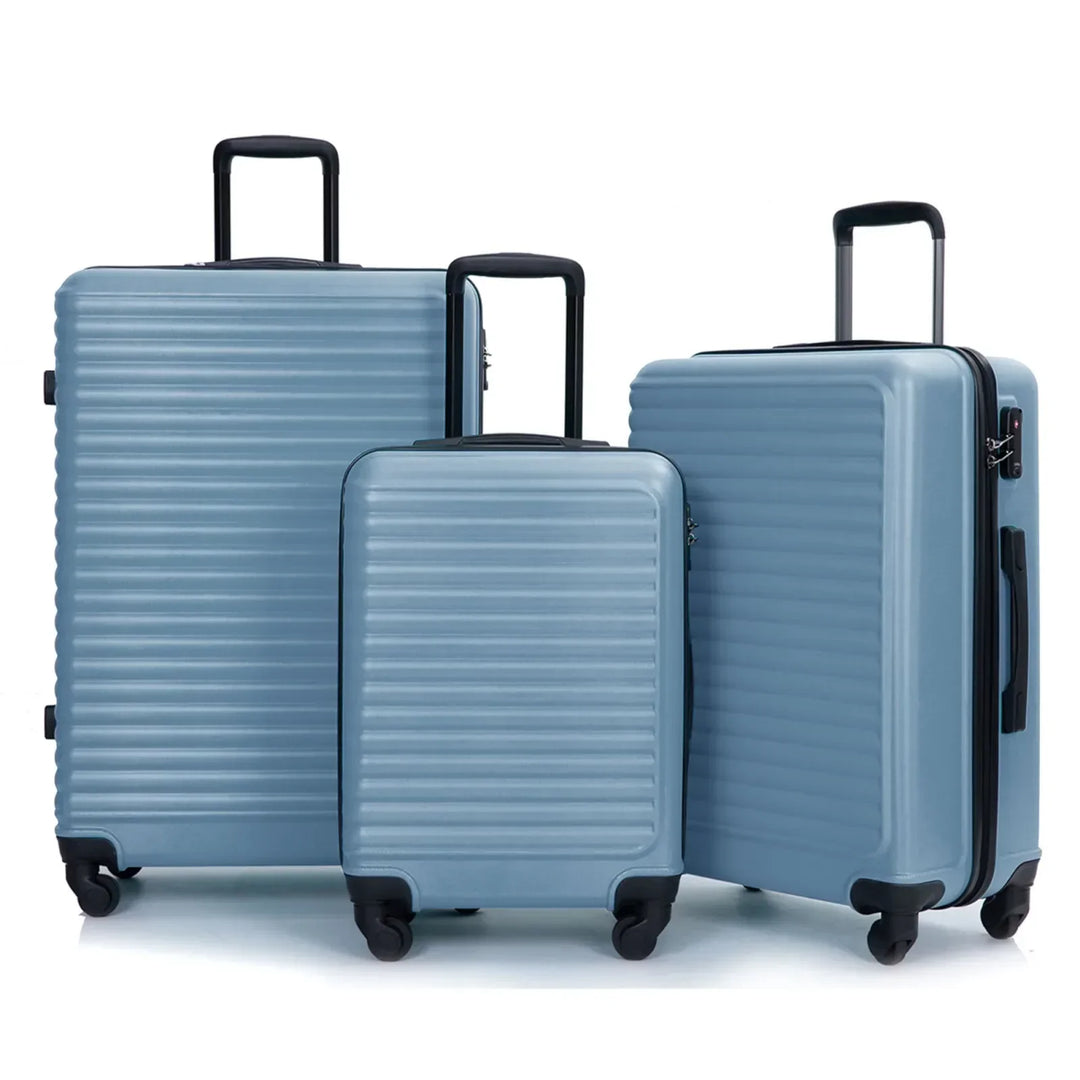 3-Piece Blue ABS Hard Shell Luggage Set – Belgrade-Nora Luxe