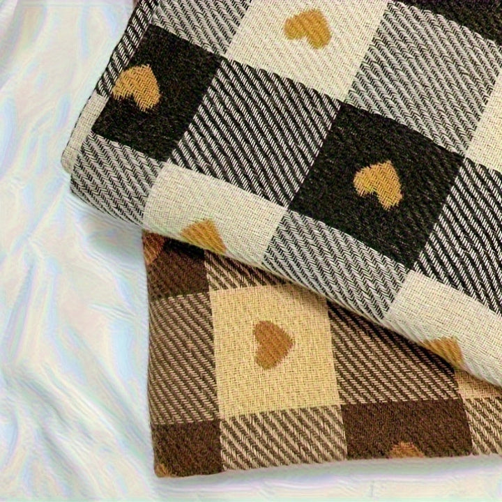 Checkered women's scarf made of polyester for autumn & winter – Aurelie