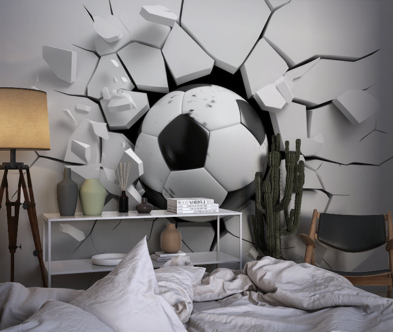3D Effect Football Wallpaper - KicksMural