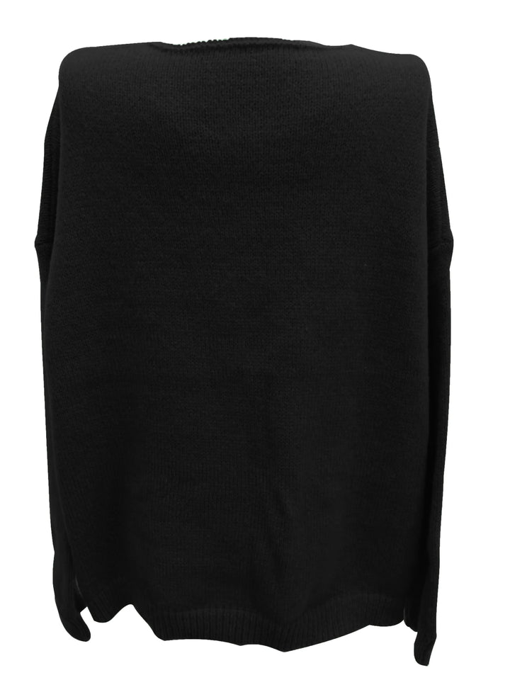 Schwarzer Strickpullover, Unisex, Baumwolle, lässig, warm, modisch, Herbst-Winter-Bekleidung.