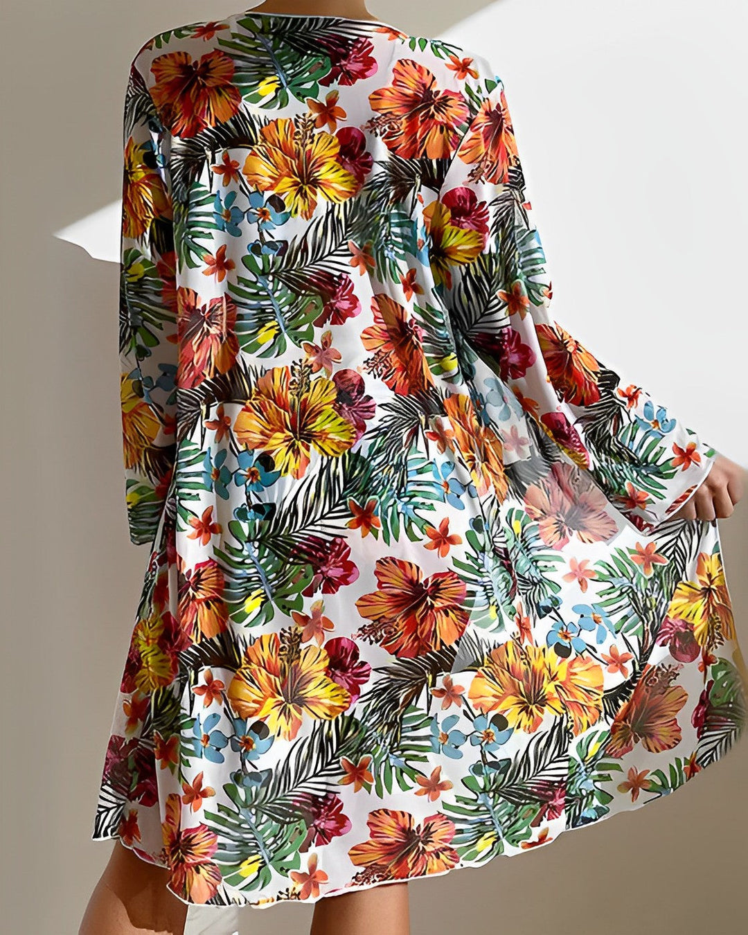 3 Piece Tropical Print Bikini Set - Claire