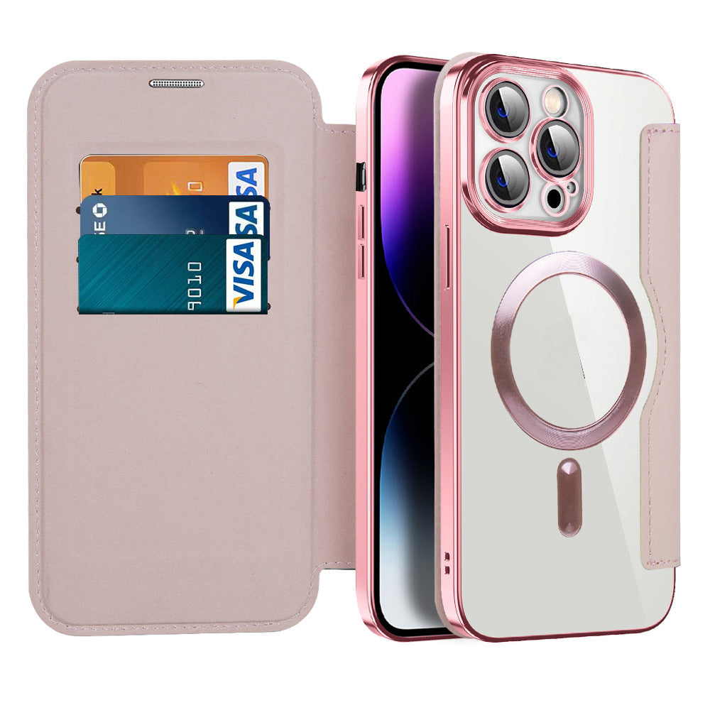 Leather Flip Case with Magnetic Adsorption & RFID Protection – Valtrix (1+1 FREE)