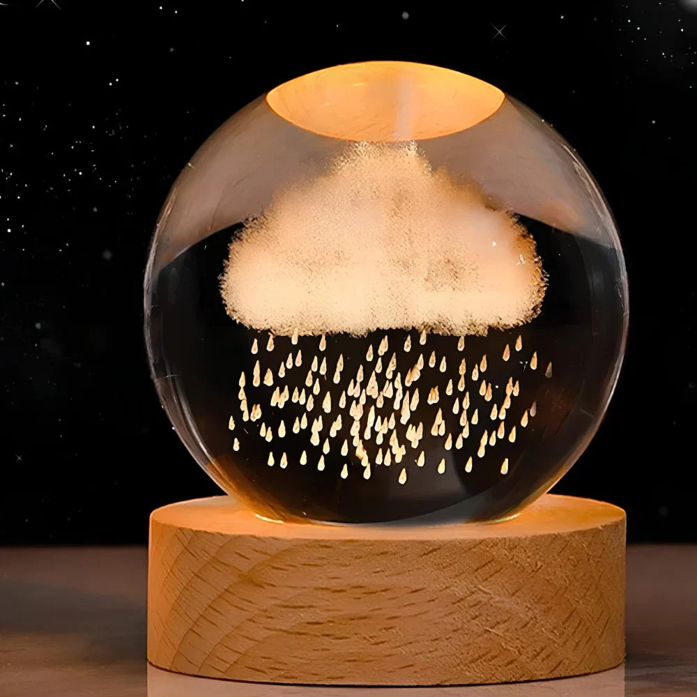 3D Engraved Crystal Sphere - Celestia-Milky Way-Nora Luxe