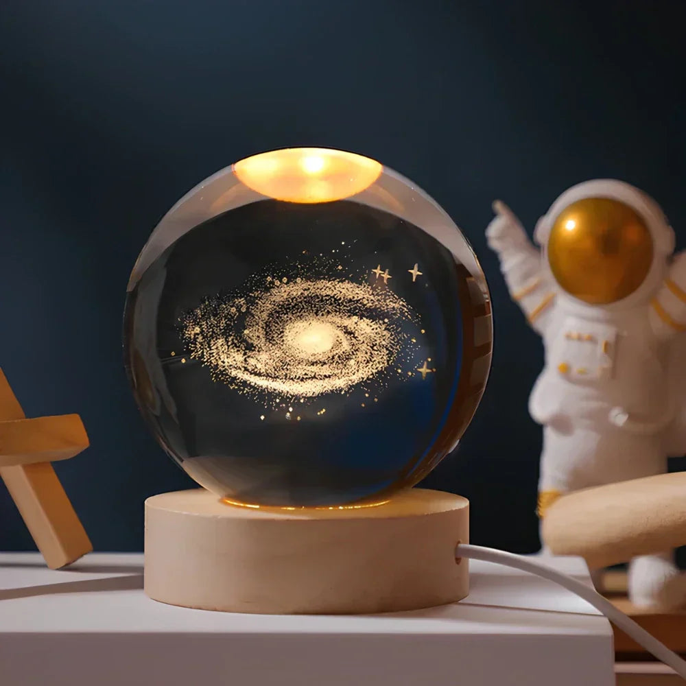3D Engraved Crystal Sphere - Celestia-Milky Way-Nora Luxe