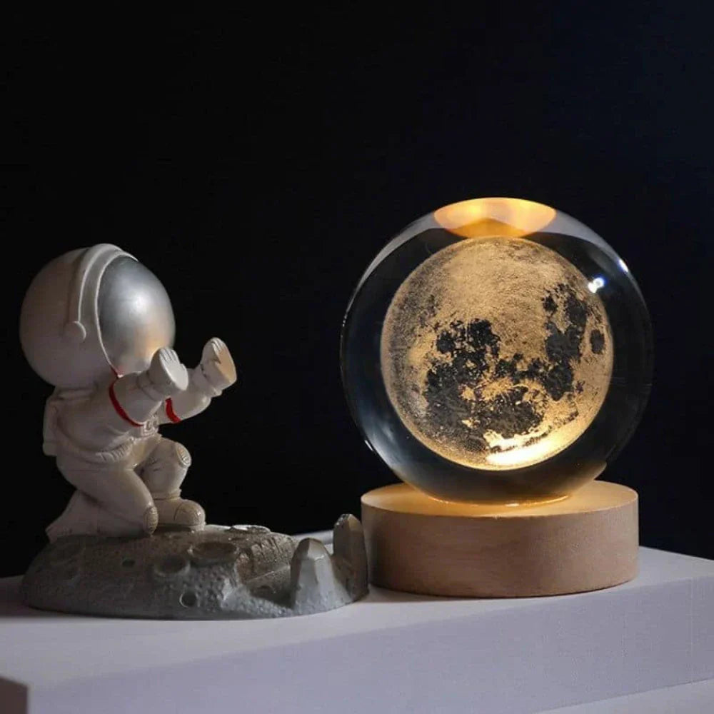 3D Engraved Crystal Sphere - Celestia-Moon-Nora Luxe