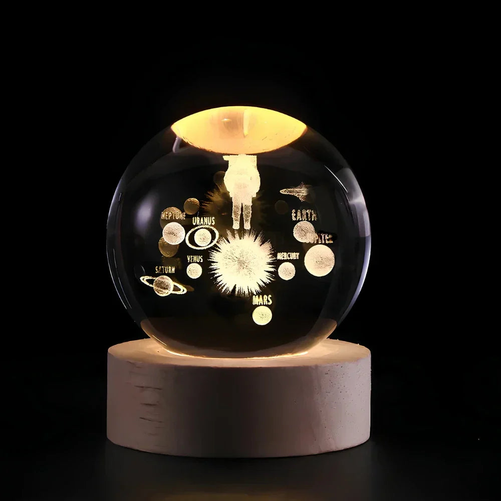 3D Engraved Crystal Sphere - Celestia-Space Travel-Nora Luxe