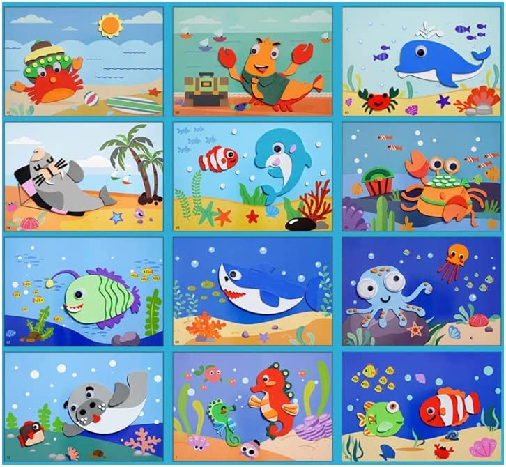 3D Foam Sticker Puzzle - PuzzlePal-Ocean Animals (Set of 12)-Nora Luxe