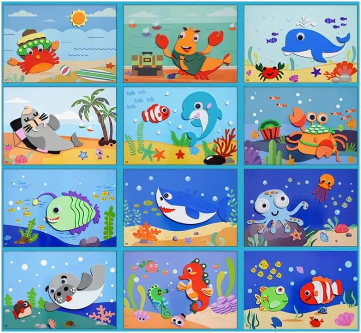 3D Foam Sticker Puzzle - PuzzlePal-Ocean Animals (Set of 12)-Nora Luxe