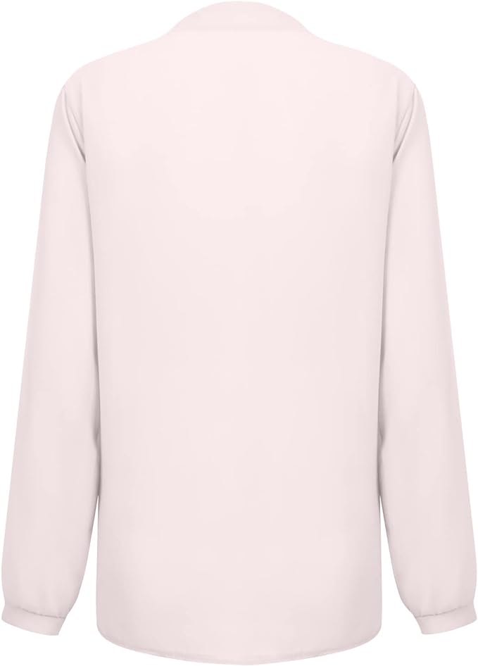 Weiße Damenbluse, langärmelig, aus Baumwolle, elegant, Rückansicht, modisch, klassisch.
