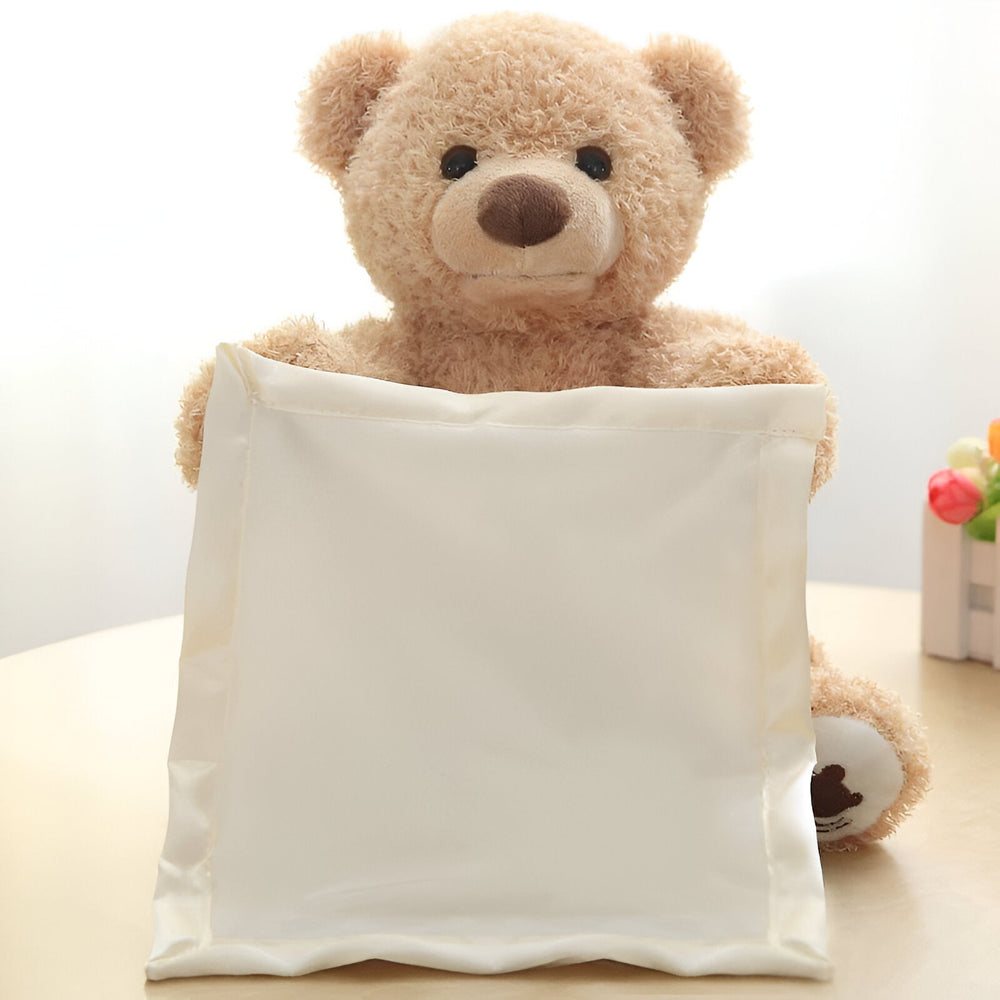 Interactive Plush Teddy Bear with Voice Phrases and Moving Arms, 30 cm front view