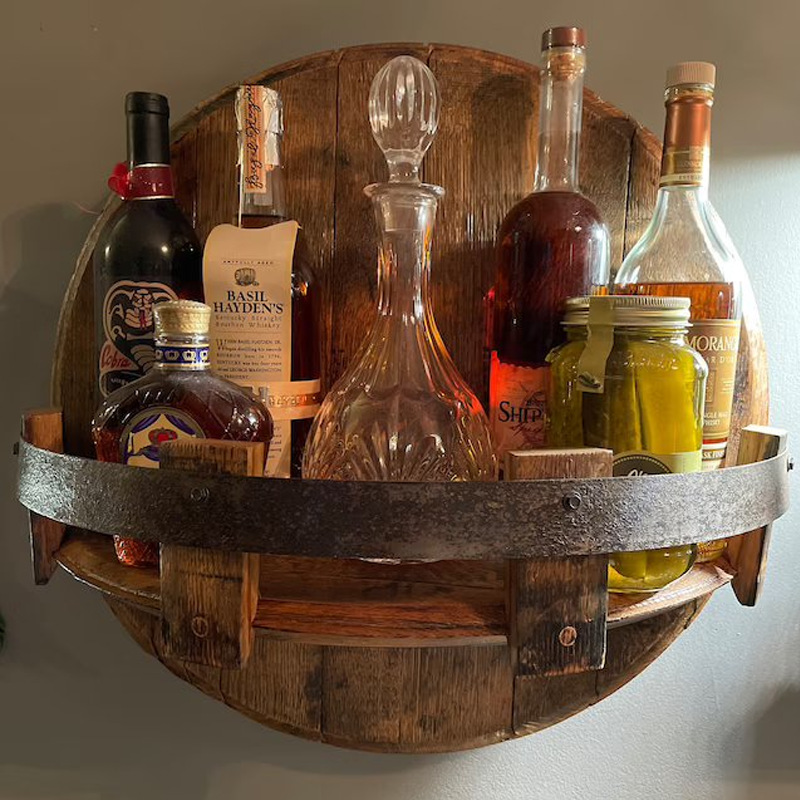Bourbon Whiskey barrel shelf made of oak – Oakspire