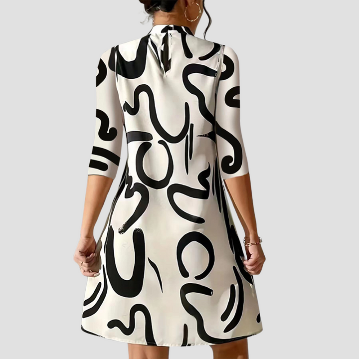 Mini dress with long sleeves & round neck – Elanora