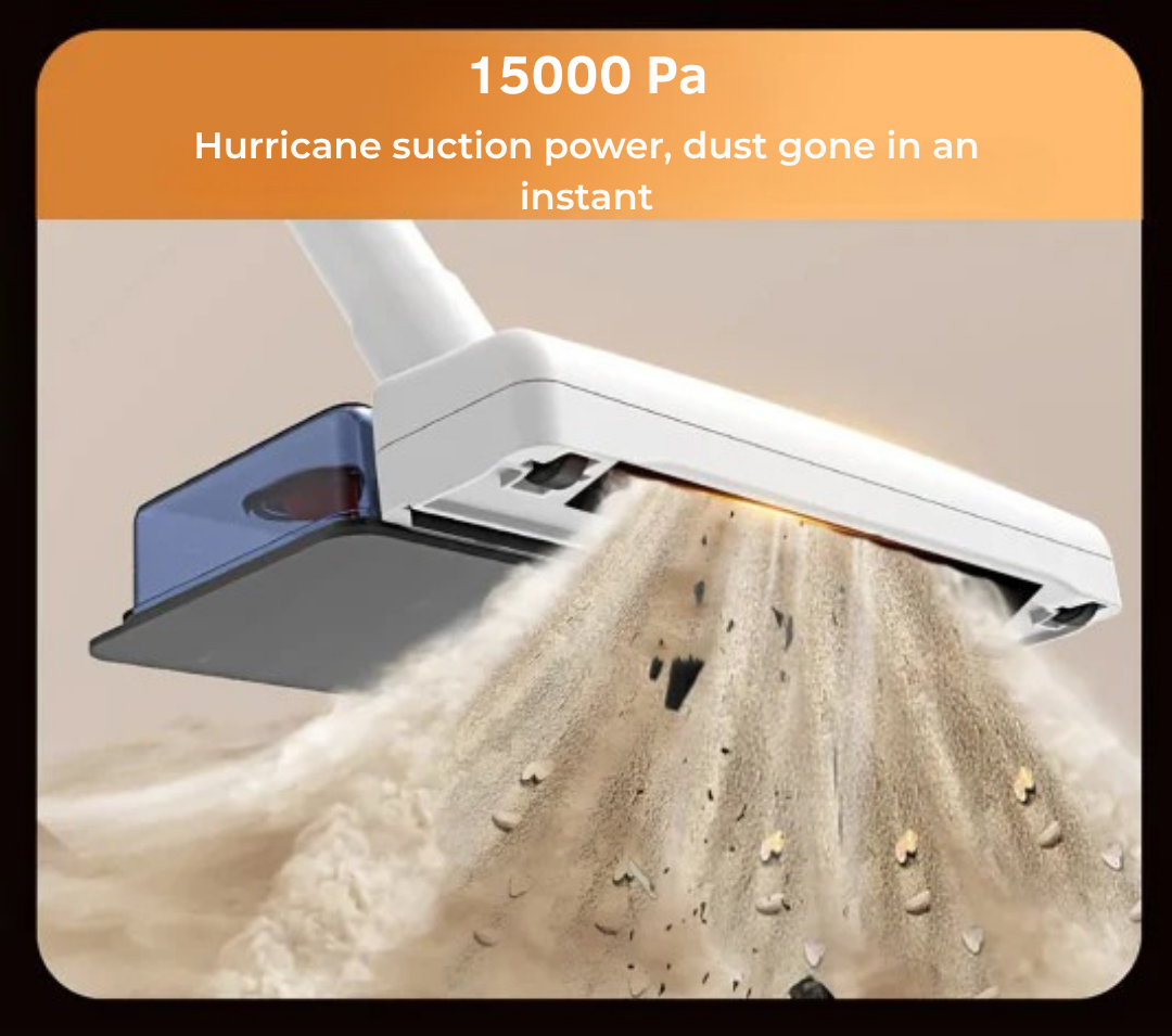 Detail of the cordless vacuum cleaner floor head picking up dust
