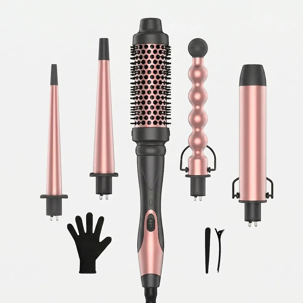 5-In-1 Multi-Attachment Curling Wand Set - CurlMaster